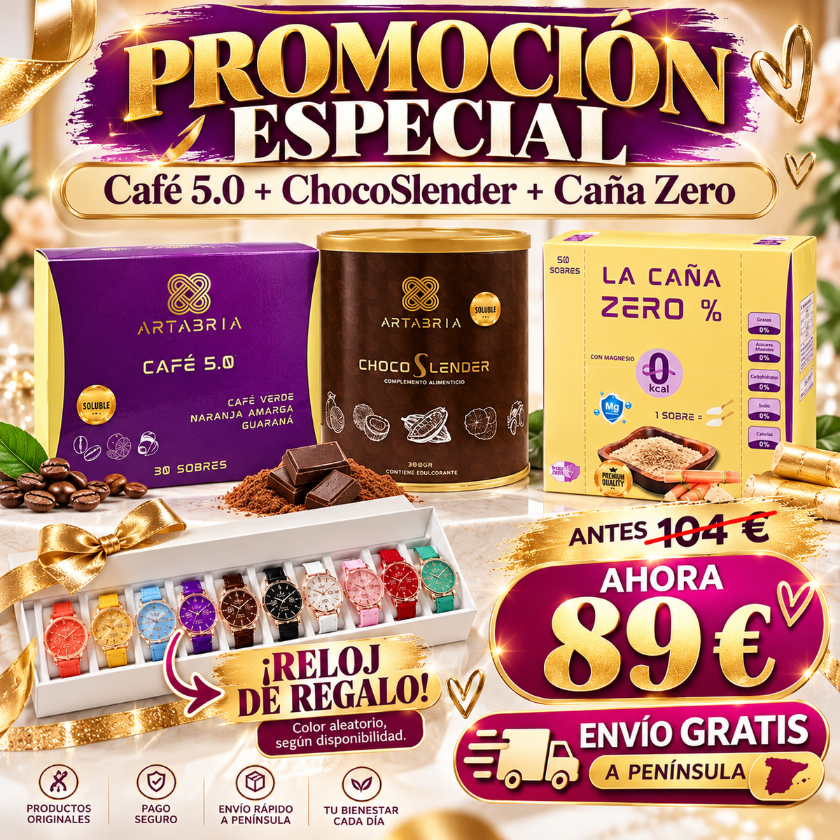 Cafe + Choco + Caña